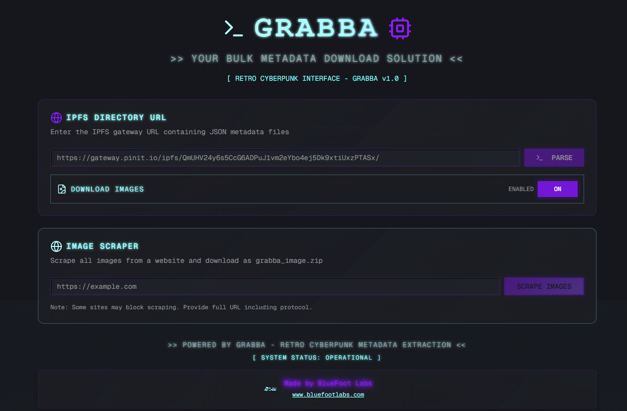 Grabba Data screenshot